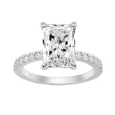 14K WHITE GOLD 3 1/2CT ROUND/RADIANT DIAMOND LADIES RING (CENTER STONE RADIANT DIAMOND 3CT)