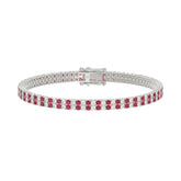 14K WHITE GOLD 5 3/4CT ROUND/RUBY ROUND DIAMOND LADIES BRACELET (RUBY ROUND DIAMOND 2 3/4CT)