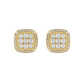 10K YELLOW GOLD 3/4CT ROUND DIAMOND LADIES EARRINGS
