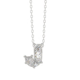 14K WHITE GOLD 7/8CT FANCY CUT ALPHABET DIAMOND LADIES PENDANT WITH CHAIN