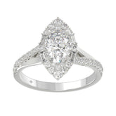 14K WHITE GOLD 2.00CT ROUND/OVAL/BAGUETTE DIAMOND LADIES RING