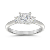14K WHITE GOLD 1.00CT PRINCESS/ROUND DIAMOND LADIES RING (CENTER STONE PRINCESS DIAMOND 3/4CT)