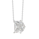 10K White Gold Diamond Initial “D” Pendant 2 1/3CT Fancy Cut Ladies Alphabet Charm with Chain