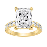 14K YELLOW GOLD 6.00CT ROUND/RADIANT DIAMOND LADIES RING (CENTER STONE RADIANT DIAMOND 5CT)