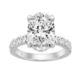 14K WHITE GOLD 6.00CT ROUND/OVAL DIAMOND LADIES RING (CENTER STONE OVAL DIAMOND 5CT)