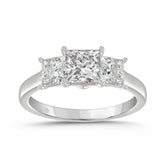 14K WHITE GOLD 2 1/6CT PRINCESS DIAMOND LADIES RING (CENTER STONE PRINCESS DIAMOND 1CT)