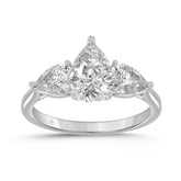 14K WHITE GOLD 2 5/8CT PEAR DIAMOND LADIES RING (CENTER STONE PEAR DIAMOND 1 1/2CT)