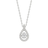 10K WHITE GOLD 3/4CT ROUND/PEAR DIAMOND LADIES PENDANT WITH CHAIN (CENTER STONE PEAR DIAMOND 1/2CT)