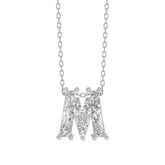 14K WHITE GOLD 1 5/8CT FANCY CUT ALPHABET DIAMOND LADIES PENDANT WITH CHAIN