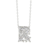 14K WHITE GOLD 1 5/8CT FANCY CUT ALPHABET DIAMOND LADIES PENDANT WITH CHAIN
