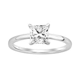 14K WHITE GOLD 2.00CT ROUND/PRINCESS DIAMOND LADIES RING (CENTER STONE PRINCESS DIAMOND 2.00CT)