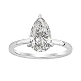 14K WHITE GOLD 2.00CT PEAR/ROUND DIAMOND LADIES RING (CENTER STONE PEAR DIAMOND 2CT)
