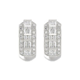 14K WHITE GOLD 1.00CT ROUND/PRINCESS/BAGUETTE DIAMOND LADIES EARRINGS