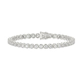 14K WHITE GOLD 5.00CT ROUND DIAMOND LADIES BRACELET