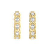 14K YELLOW GOLD 1.00CT OVAL DIAMOND HOOP EARRINGS