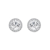 14K WHITE GOLD 2 1/4CT ROUND DIAMOND LADIES EARRINGS