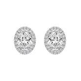 14K WHITE GOLD 2 1/4CT ROUND/OVAL DIAMOND LADIES EARRINGS