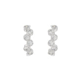 Elegant Ladies 10K White Gold 3/4Ct Round Lab Grown Diamond Fancy Hoop Earrings (Color F-G -Clarity Vs1/Vs2)
