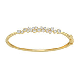 14K Yellow Gold Ladies Flexible Bangle 1 3/4CT Round Cut Diamonds (Color F-G -Clarity VS1/VS2)