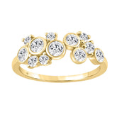 Classic 10K Yellow Gold Round Lab Grown Diamond Ladies Fashion Ring 3/4Ct (Color F-G -Clarity Vs1/Vs2)