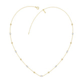 Luxury Round/Pearl Diamond Necklace 10K Yellow Gold 1/3CT Elegant Ladies Jewelry (Color F-G -Clarity VS1/VS2)