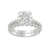 Ladies 14K White Gold Ladies Elegance- Bridal Set 3 1/3CT Round Diamond 3.00CT Round Center stone (Color F-G -Clarity VS1/VS2)
