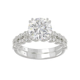Ladies 14K White Gold Ladies Elegance- Bridal Set 3 1/3CT Round Diamond 3.00CT Round Center stone (Color F-G -Clarity VS1/VS2)