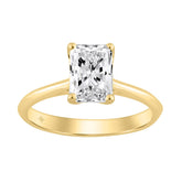 14K YELLOW GOLD 1 1/2CT RADIANT DIAMOND LADIES SOLITAIRE RING