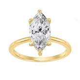 14K YELLOW GOLD 2.00CT MARQUISE/ROUND DIAMOND LADIES RING (CENTER STONE MARQUISE DIAMOND 2.00CT)