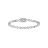 Fancy Oval Shape Diamond Ladies Tennis Bracelet in 14K White Gold 4CT (Color F-G -Clarity VS1/VS2)