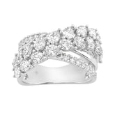 Luxury 14K White Gold 3Ct Lab Grown Diamond Pear Shape & Round Cut Ladies Fashion Ring For Her (Color F-G -Clarity Vs1/Vs2)