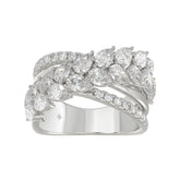 Luxury 14K White Gold 3Ct Lab Grown Diamond Pear Shape & Round Cut Ladies Fashion Ring For Her (Color F-G -Clarity Vs1/Vs2)