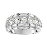 Elegant 14K White Gold 3.00Ct Men's Round Cut Lab Grown Diamond Band