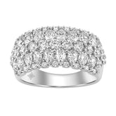 14K White Gold 3.00Ct Multi Shape Diamond Ring Round, Pear & Marquise Cut Cluster Ring For Women (Color F-G -Clarity Vs1/Vs2)