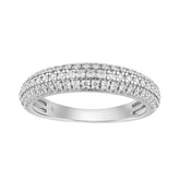 Luxury 14K White Gold 1/2Ct Round Diamond Band For Women Elegant Wedding Or Anniversary Ring