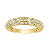 Luxury 14K Yellow Gold 1/2Ct Round Diamond Band For Women Elegant Wedding Or Anniversary Ring