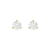 14K Yellow Gold 2.00CT Round Brilliant Diamond Solitaire Stud Earrings for Women Fine Jewelry