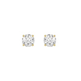 Luxury 14K Yellow Gold 1 1/2Ct Round Diamond Stud Earrings Classic Lab Grown Diamond Solitaire Earrings