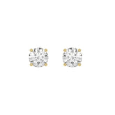 14K Yellow Gold 2.00 Ct Round Brilliant Diamond Stud Earrings Lab Grown Diamond Solitaire Earrings For Women Fine Jewelry Gift