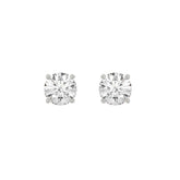 Luxury 14K White Gold 2 1/2Ct Round Diamond Stud Earrings Classic Lab Grown Diamond Solitaire Earrings