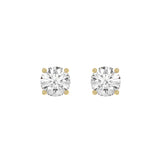 Luxury 14K Yellow Gold 2 1/2Ct Round Diamond Stud Earrings Classic Lab Grown Diamond Solitaire Earrings