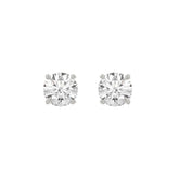 14K White Gold 3.00 Ct Round Brilliant Diamond Stud Earrings Lab Grown Diamond Solitaire Earrings For Women Fine Jewelry Gift