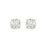 14K Yellow Gold 4.00 Ct Lab Grown Round Diamond Stud Earrings Brilliant Cut Diamond Earrings For Women