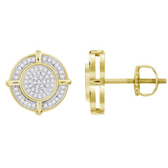 LADIES STUD EARRINGS 0.33CT ROUND DIAMOND 10K YELLOW GOLD