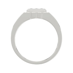 Sterling Silver Diamond Ring For Men 0.35Ct Round Cut Square Cluster Mens Ring Fine Jewelry Gift For Him