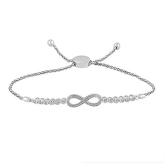 LADIES BRACELET 0.15CT ROUND DIAMOND STERLING SILVER/WHITE GOLD