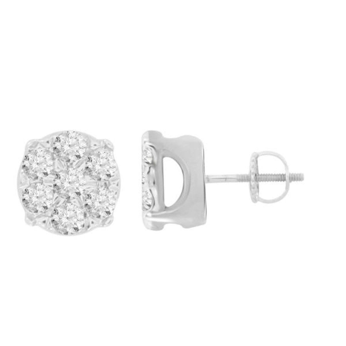 Classic 0.25Ct Round Diamond Fashion Earrings In Sterling Silver White Women’S Diamond Jewelry