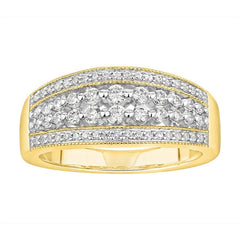 LADIES BAND 0.50CT ROUND DIAMOND 10K YELLOW GOLD