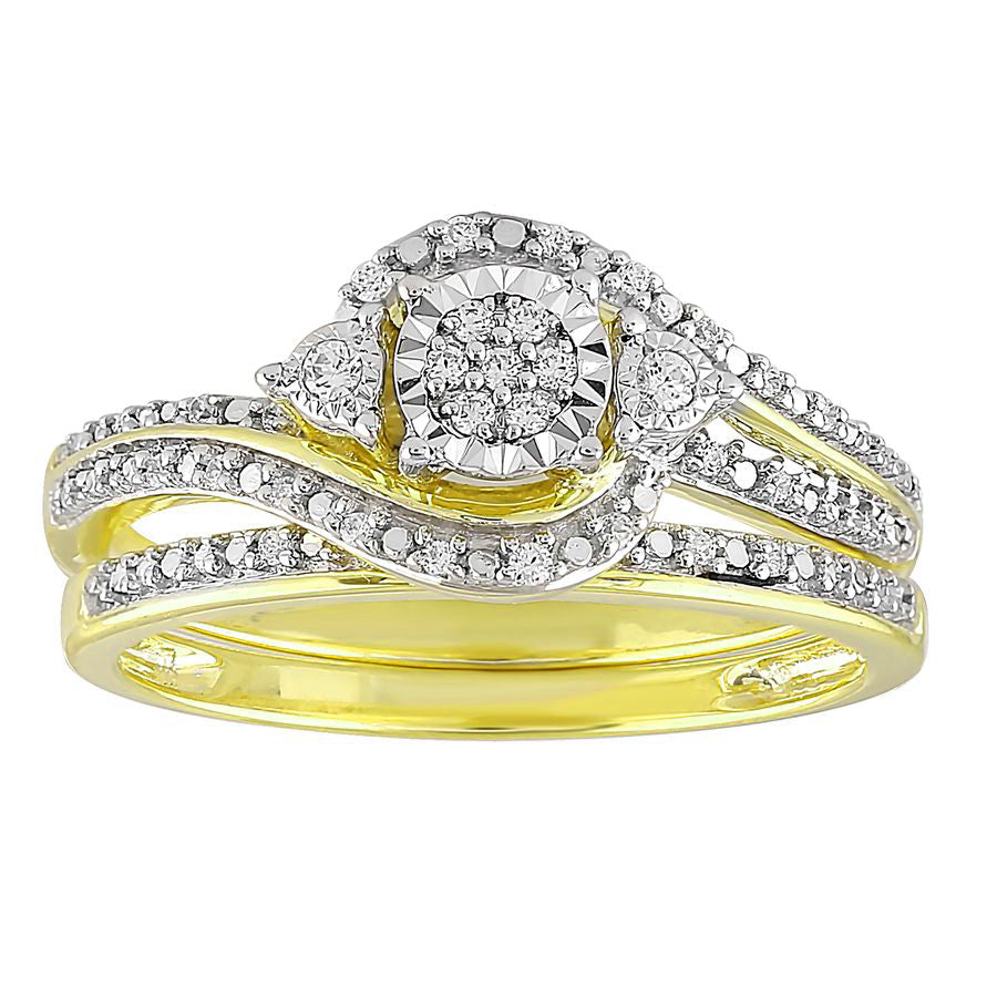 LADIES RING 0.15CT ROUND DIAMOND 10K YELLOW GOLD