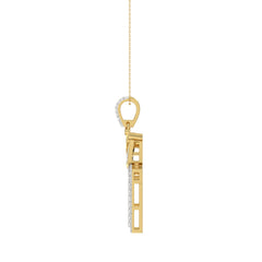 MEN'S PENDANT 0.40CT ROUND DIAMOND 10K YELLOW GOLD